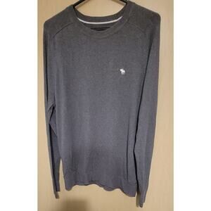 Abercrombie & Fitch Sweater Men's XL Lightweight Gray Cotton Crewneck Pullover